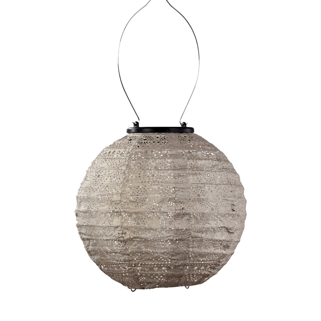 Lantern Round 20cm Light Taupe Spectare