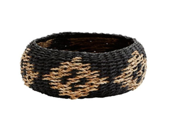 Woven Basket Black Natural