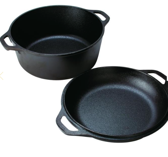 Lodge Cast Iron Double Dutch Oven 4.7L