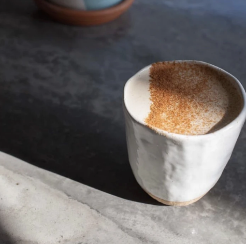 White Lopsided Tea Mug