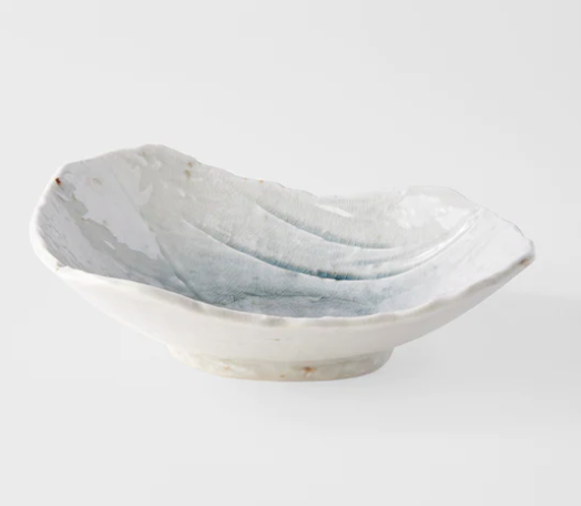 Pale Grey Organic Faceted Bowl