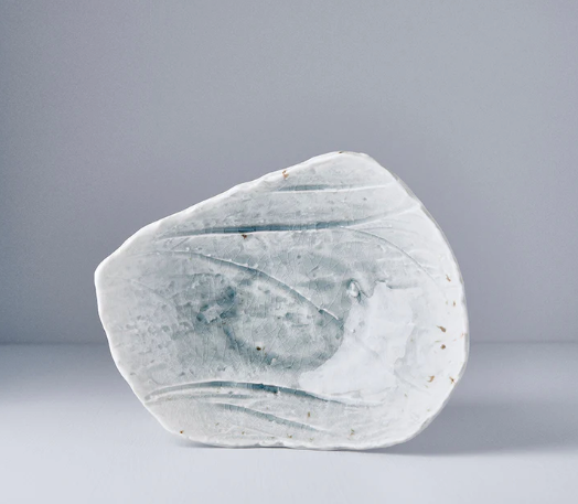 Pale Grey Organic Faceted Bowl