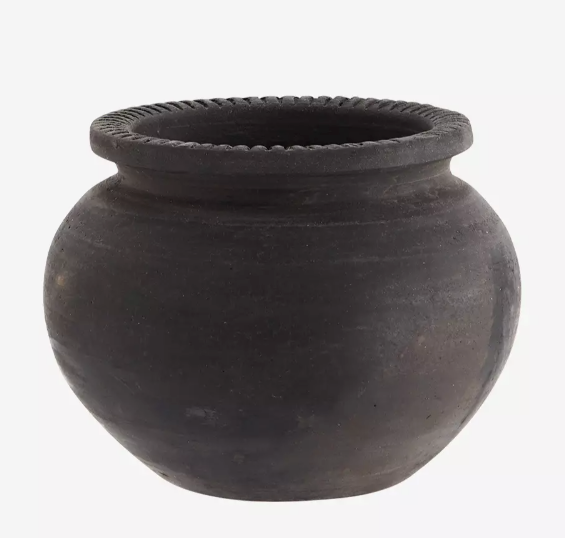 Black Terracotta Flower Pot
