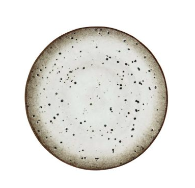 Stoneware Dinner Plate Brown White