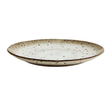 Stoneware Dinner Plate Brown White