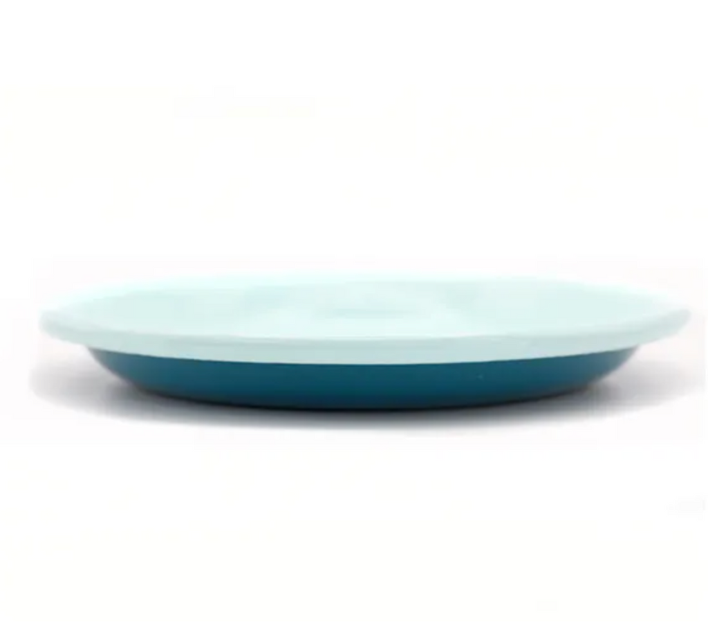 Turquoise Aqua Enamel Plate