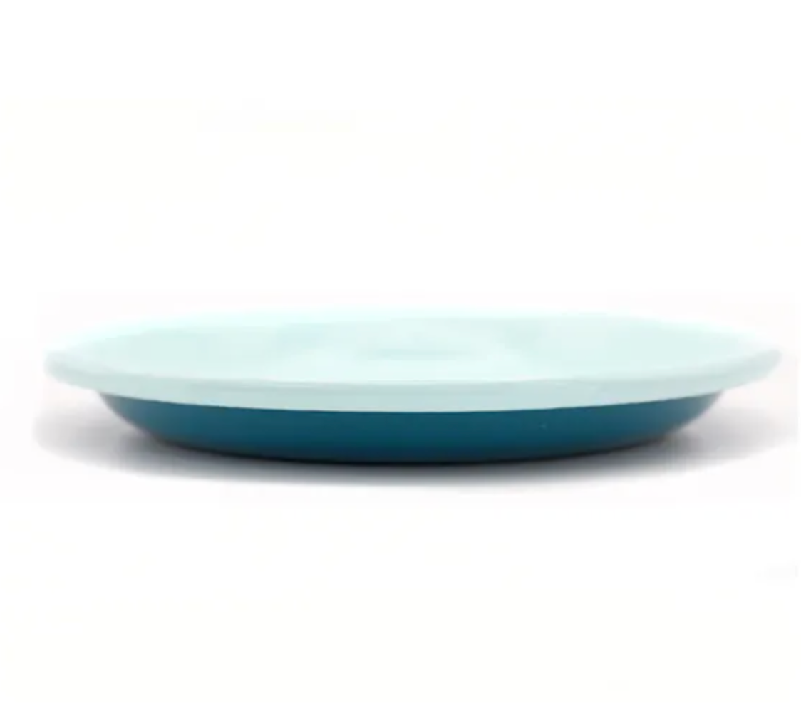 Turquoise Aqua Enamel Plate