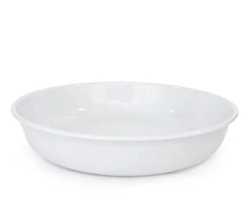White Enamel Serving Bowl