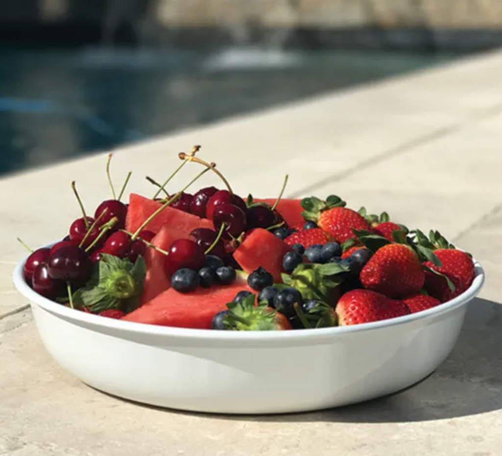 White Enamel Serving Bowl