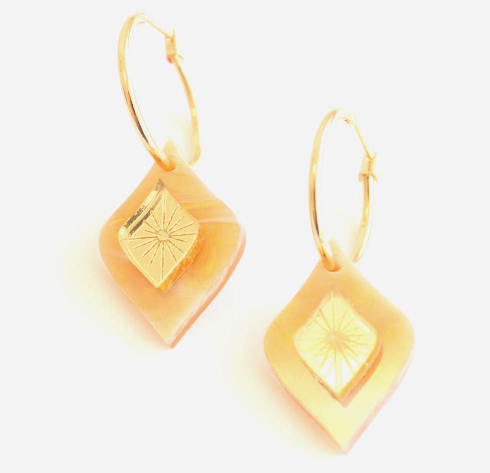 Morocco Earrings Peach Swirl