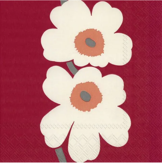 Marimekko Unikko 60th Anniversary Red Napkin