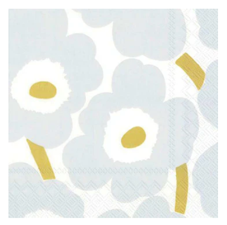 Marimekko Unikko White Silver Napkin