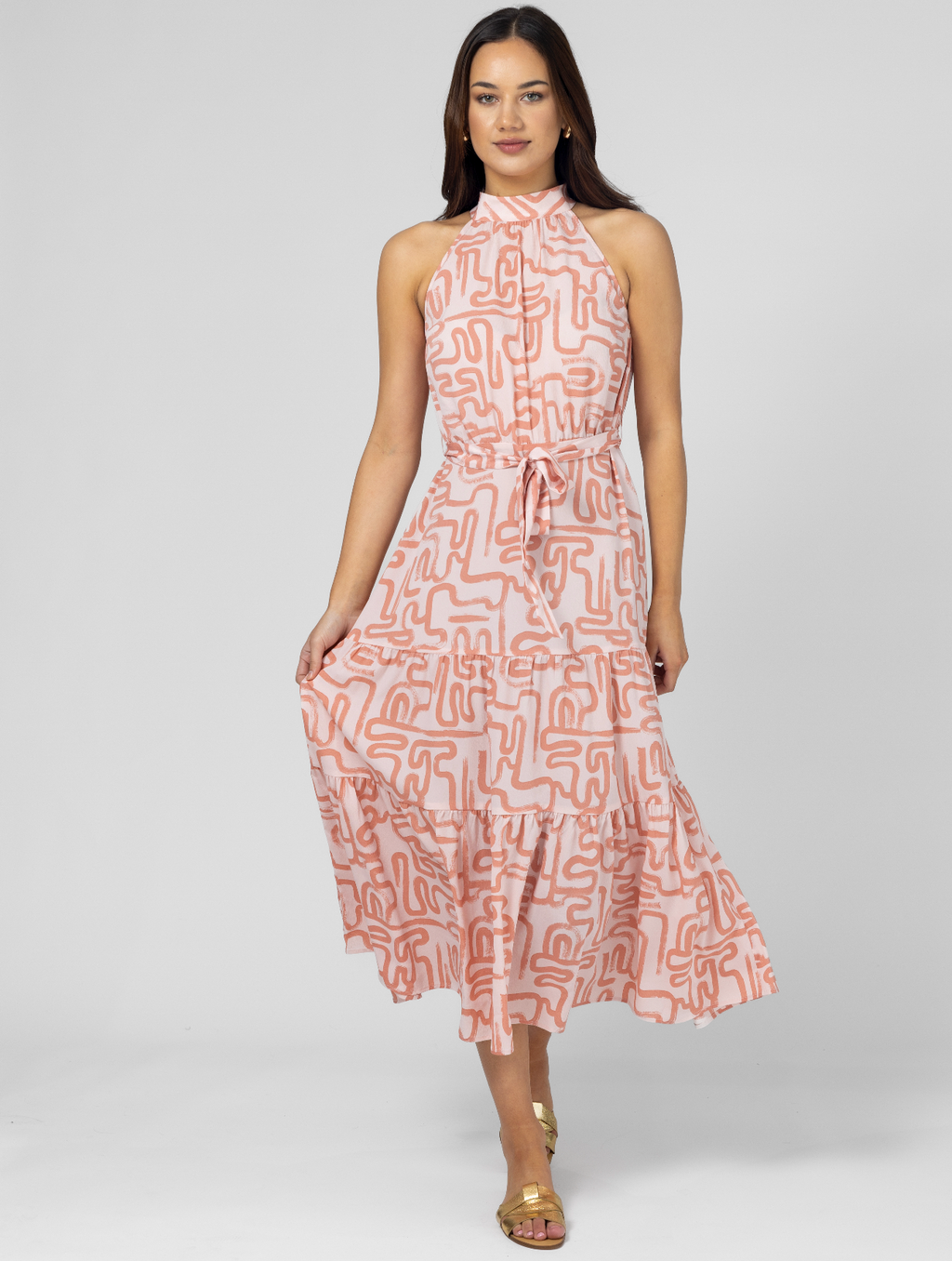 Henrietta Dress Blush Squiggle