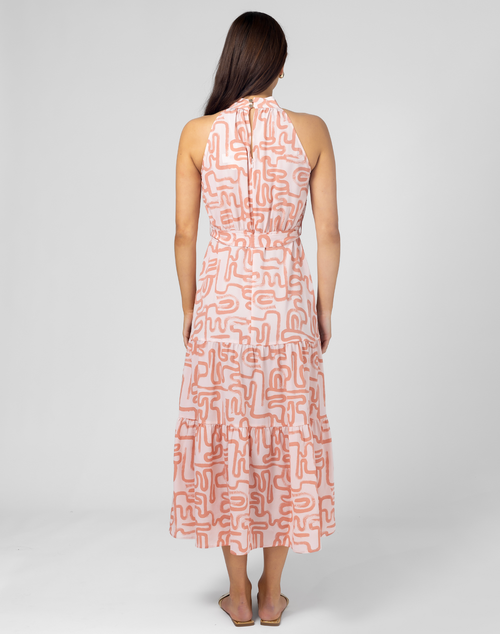 Henrietta Dress Blush Squiggle