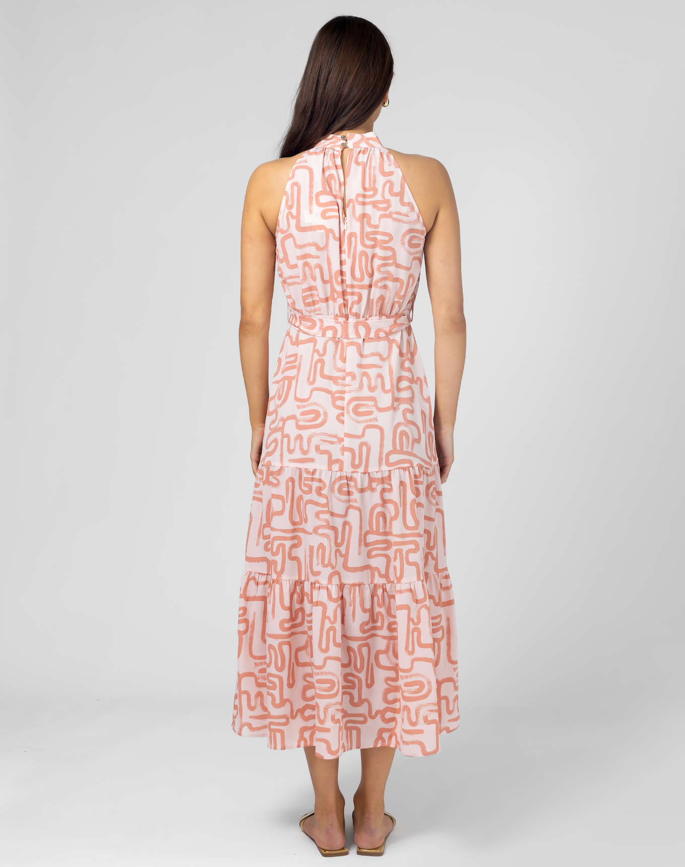 Henrietta Dress Blush Squiggle