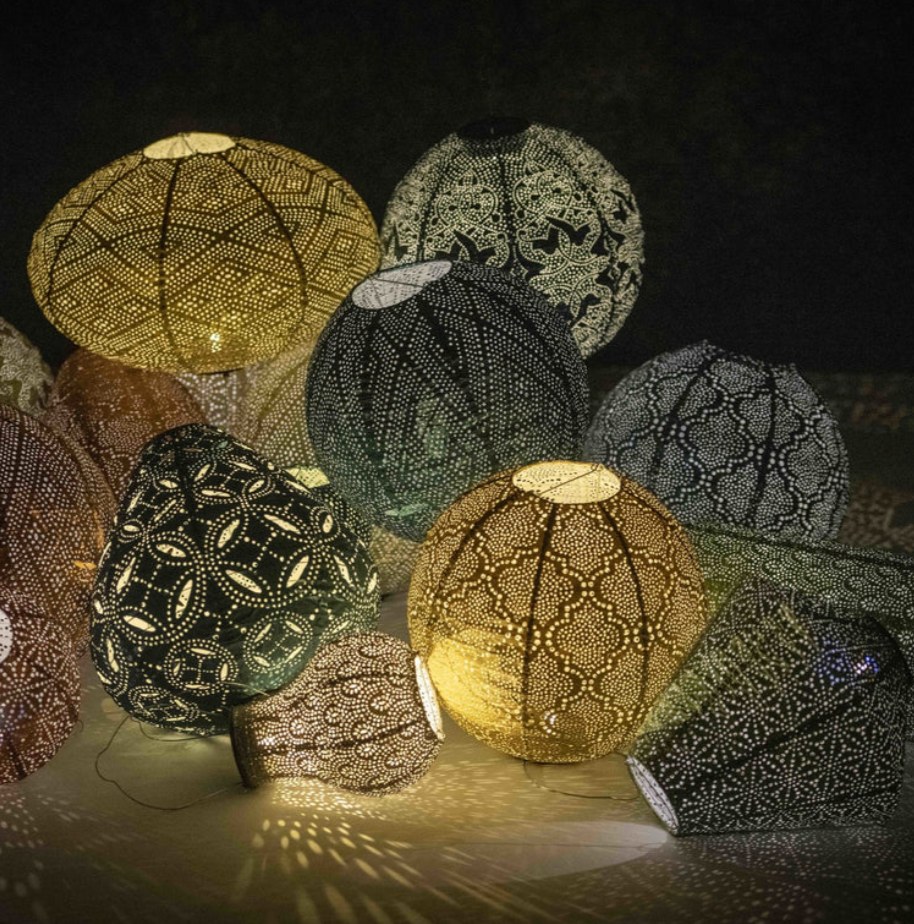 Lantern Round 40cm Green Fiore