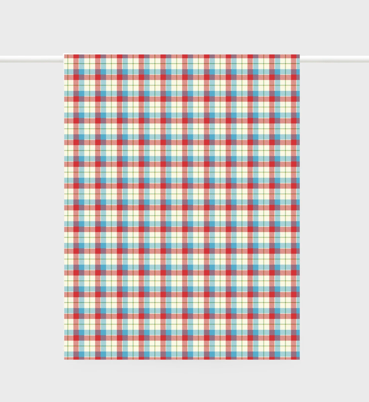 Cherry + Blue Tartan Tea Towel