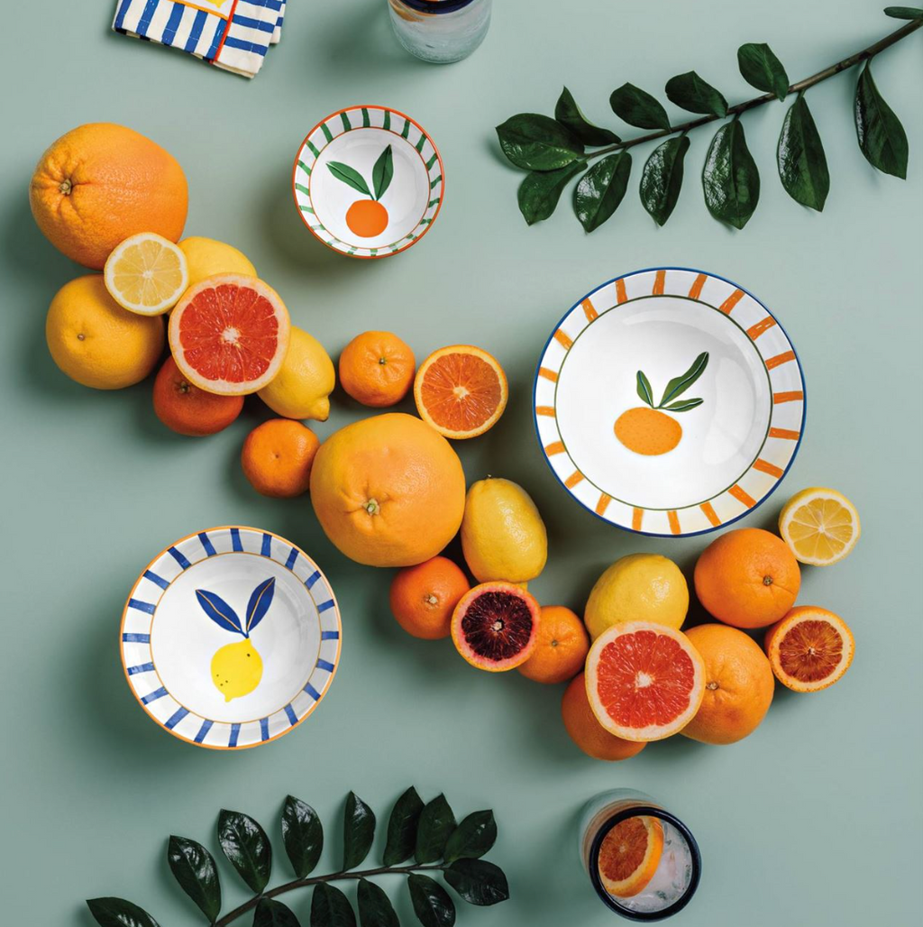Citrus Burst Stamped Bowls