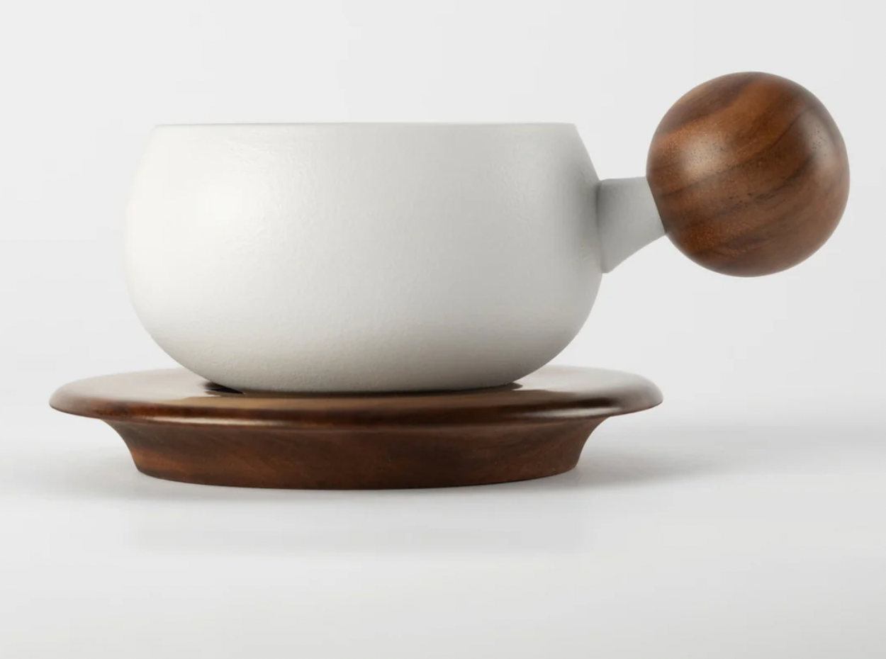 Artisan Wooden Tea Cup Duo