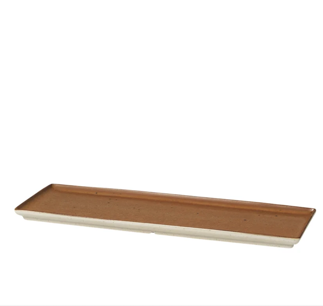 Eli Rectangle Plate Long Caramel Brown