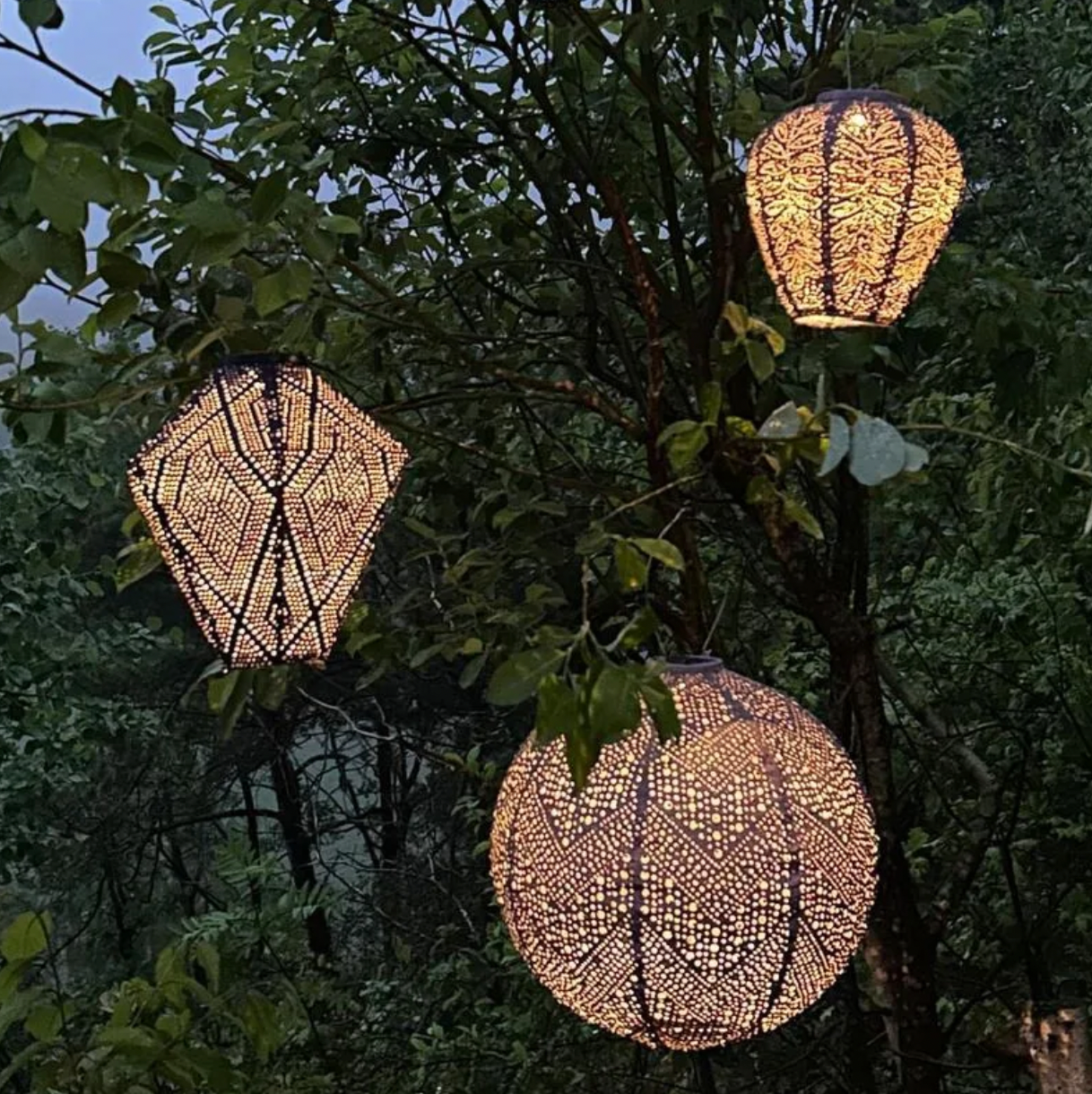Lantern Round 40cm Mauve Purple Verso
