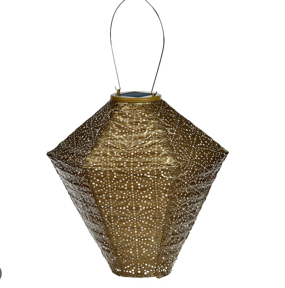 Lantern Diamond 28cm Gold Sashiko