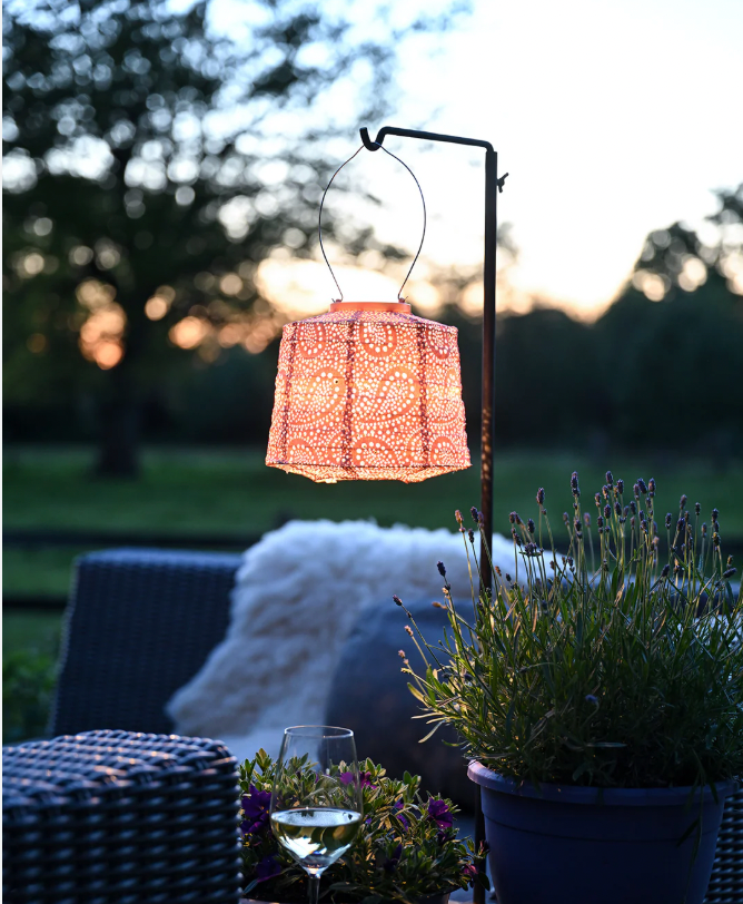 Lantern Lampshade 20cm Apricot Paisley