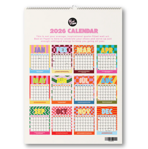 2026 Bad On Paper Calendar