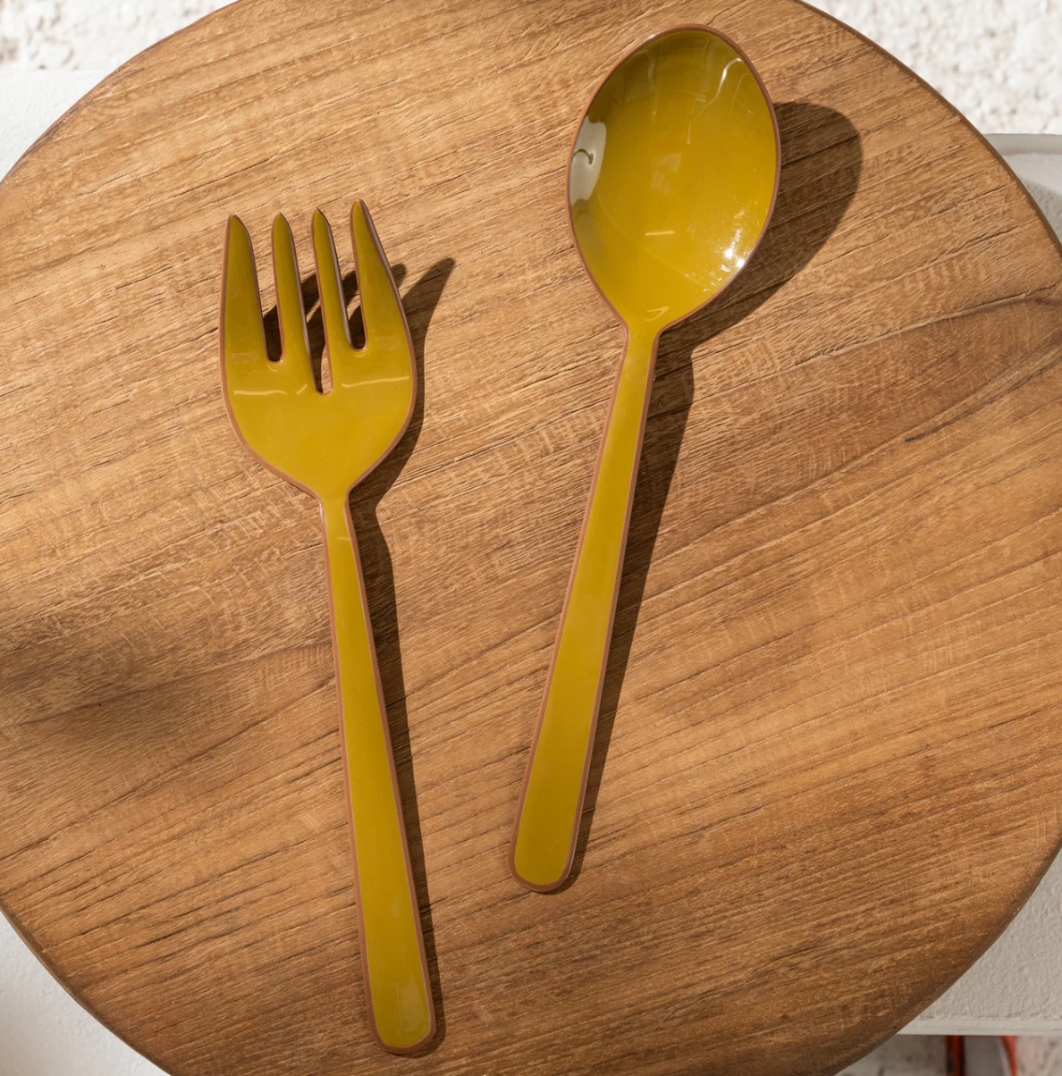 Alder Enamel Salad Servers