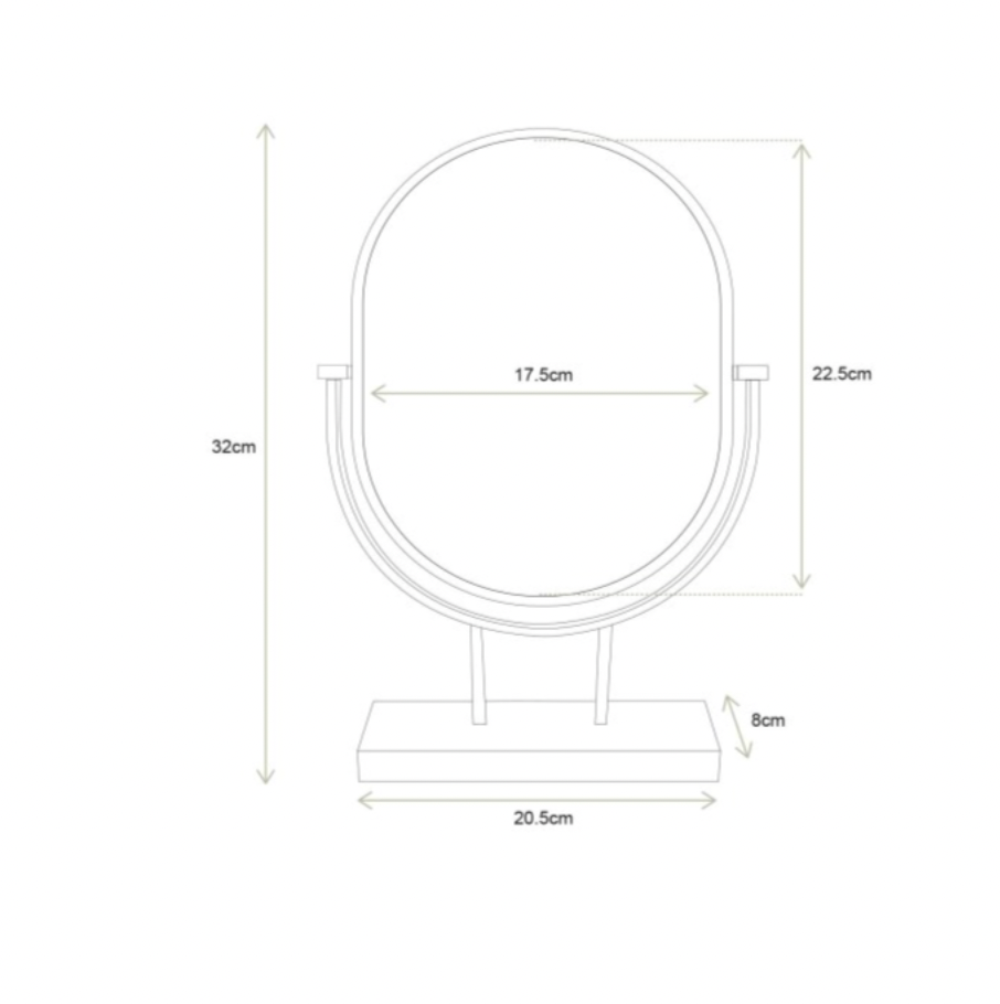 Oval Mirror On Stand