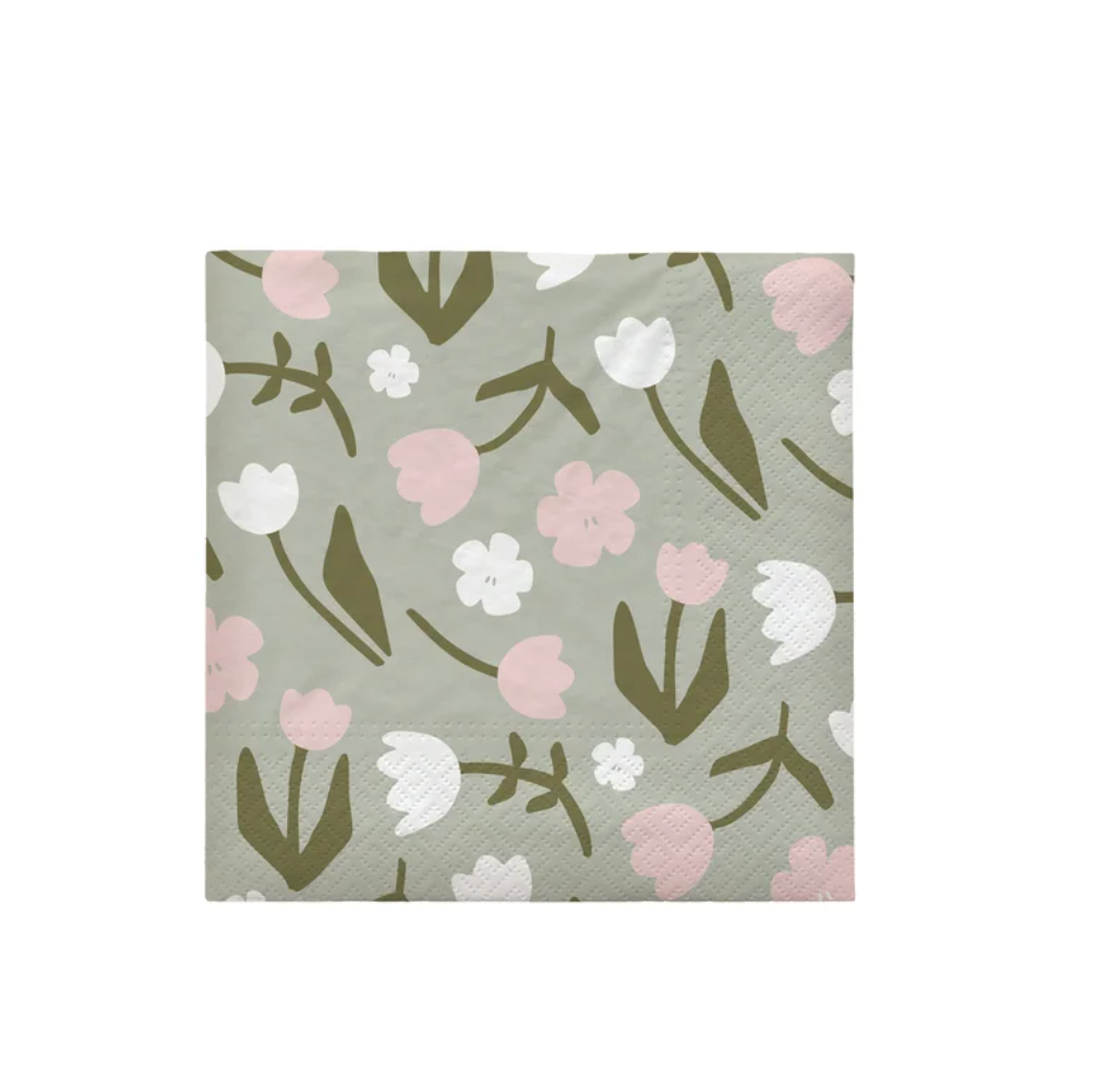 Napkin Rosita Green / Light Pink