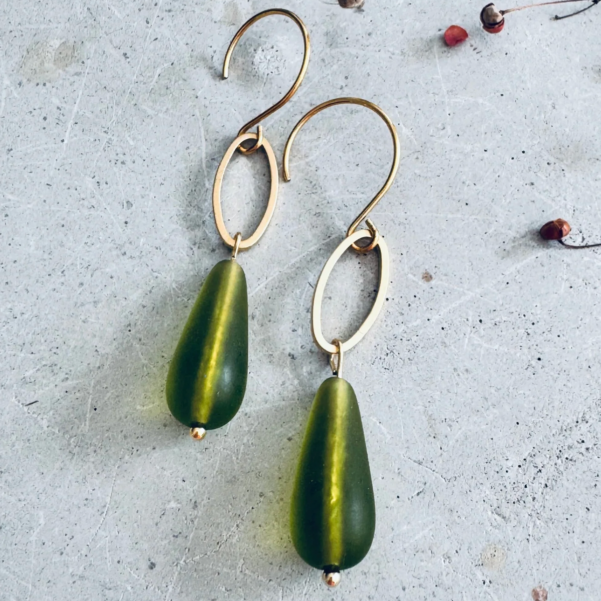 Oliveria Seaglass Droplet Earring