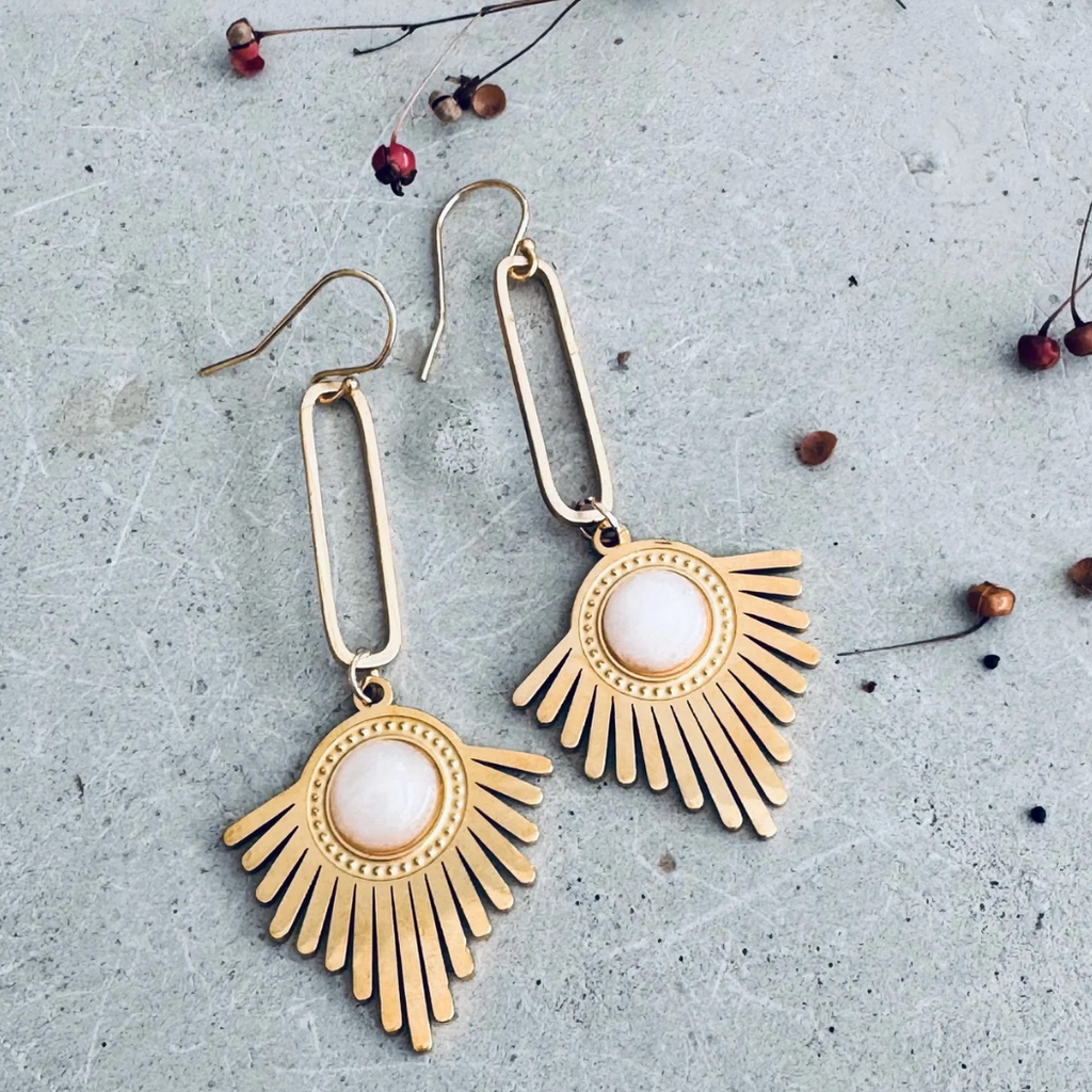 Delphi Blush Gem Earring