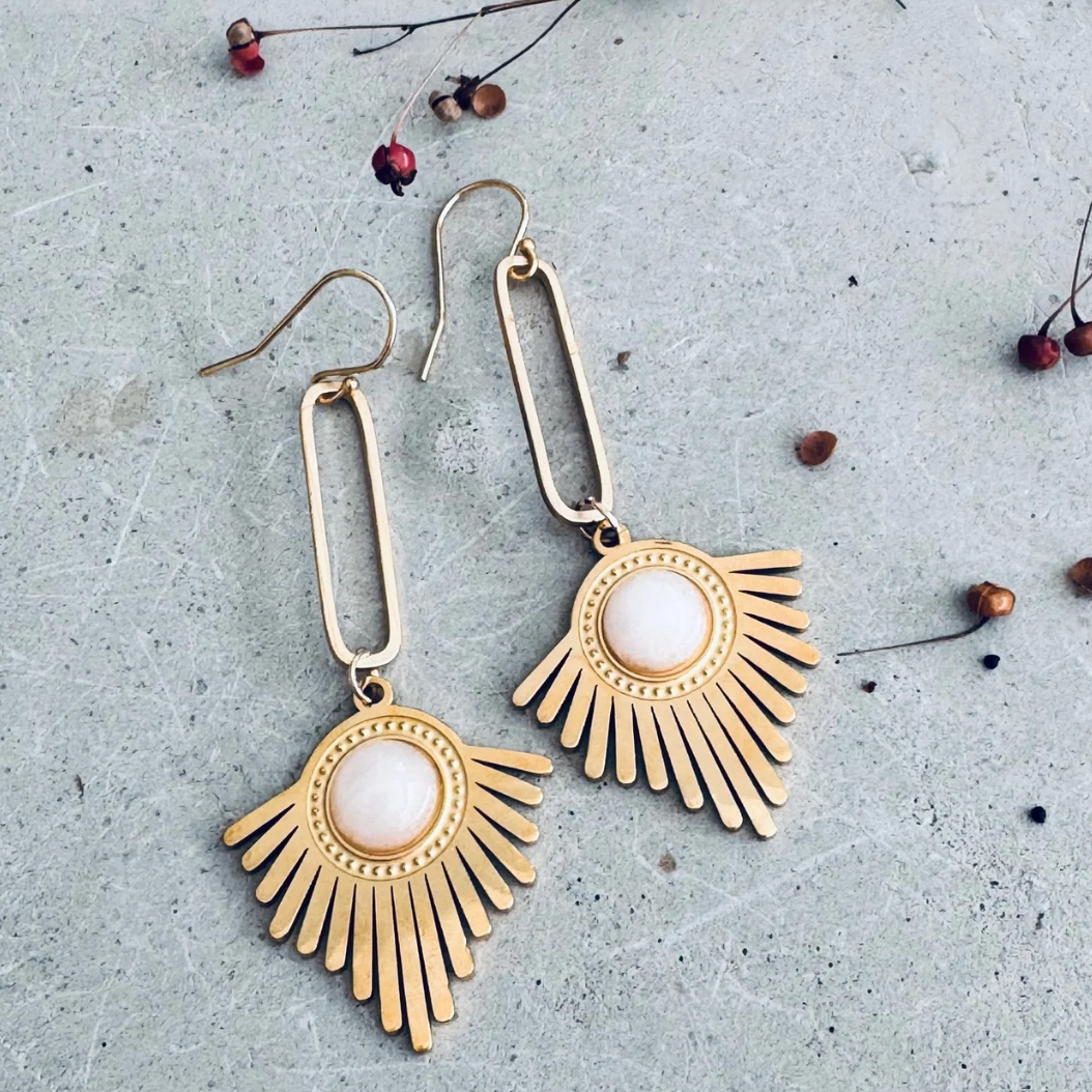 Delphi Blush Gem Earring