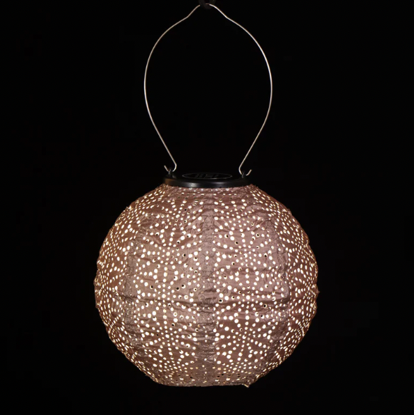 Lantern Round 20cm Mocha Sashiko