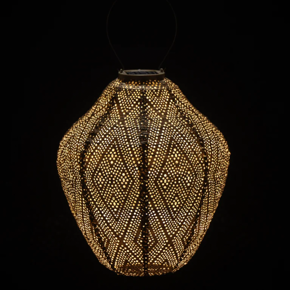 Lantern Jar 30cm Gold Ikat