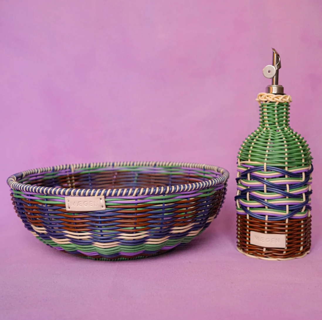 Woven Oil Pourer Brown / Green