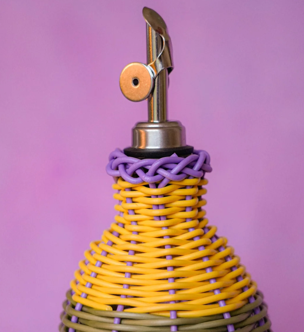 Woven Oil Pourer Yellow / Lilac