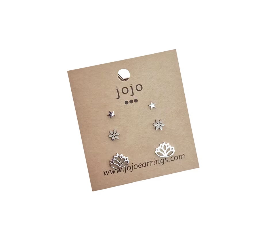 Lotus Trio Stud Earrings
