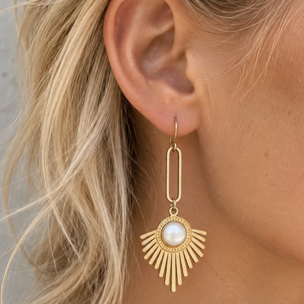 Delphi Blush Gem Earring
