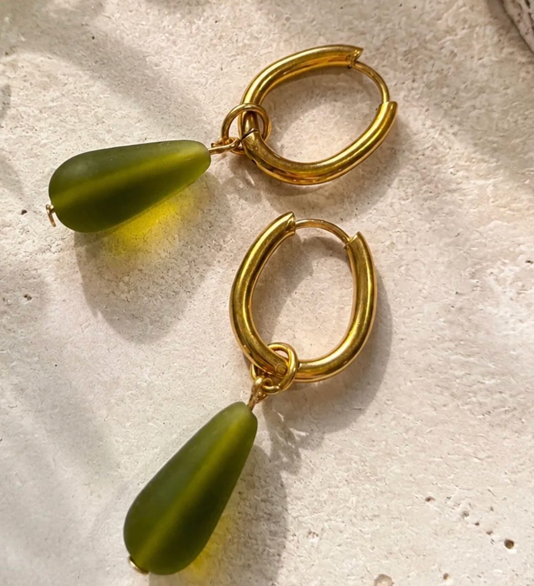 Nahla Hooped Earring Olive