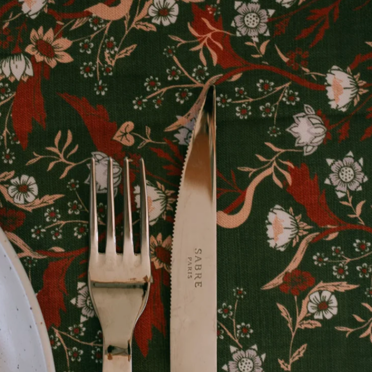 Fringed Tablecloth Whimsy Floral