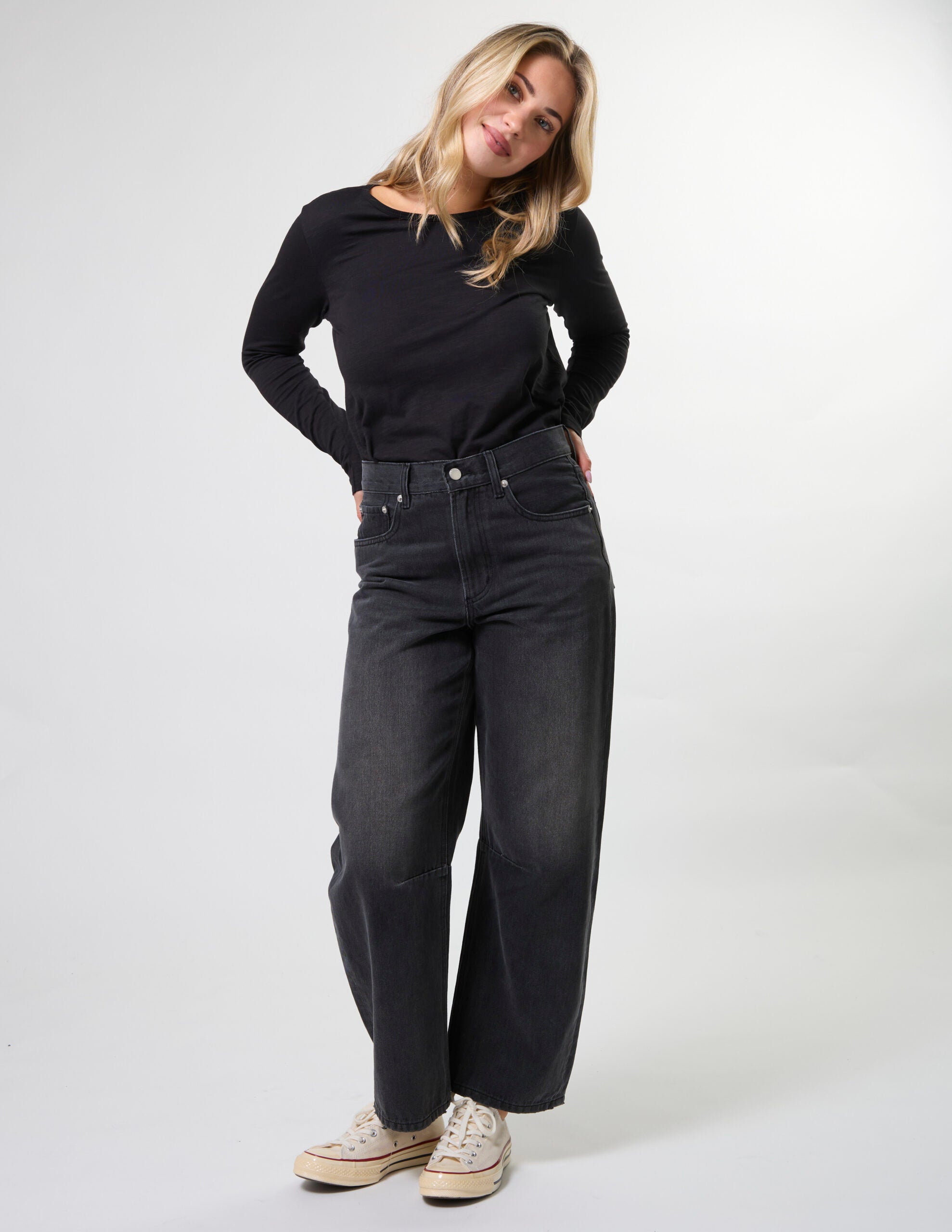 Carson Barrel Jean Slate Grey