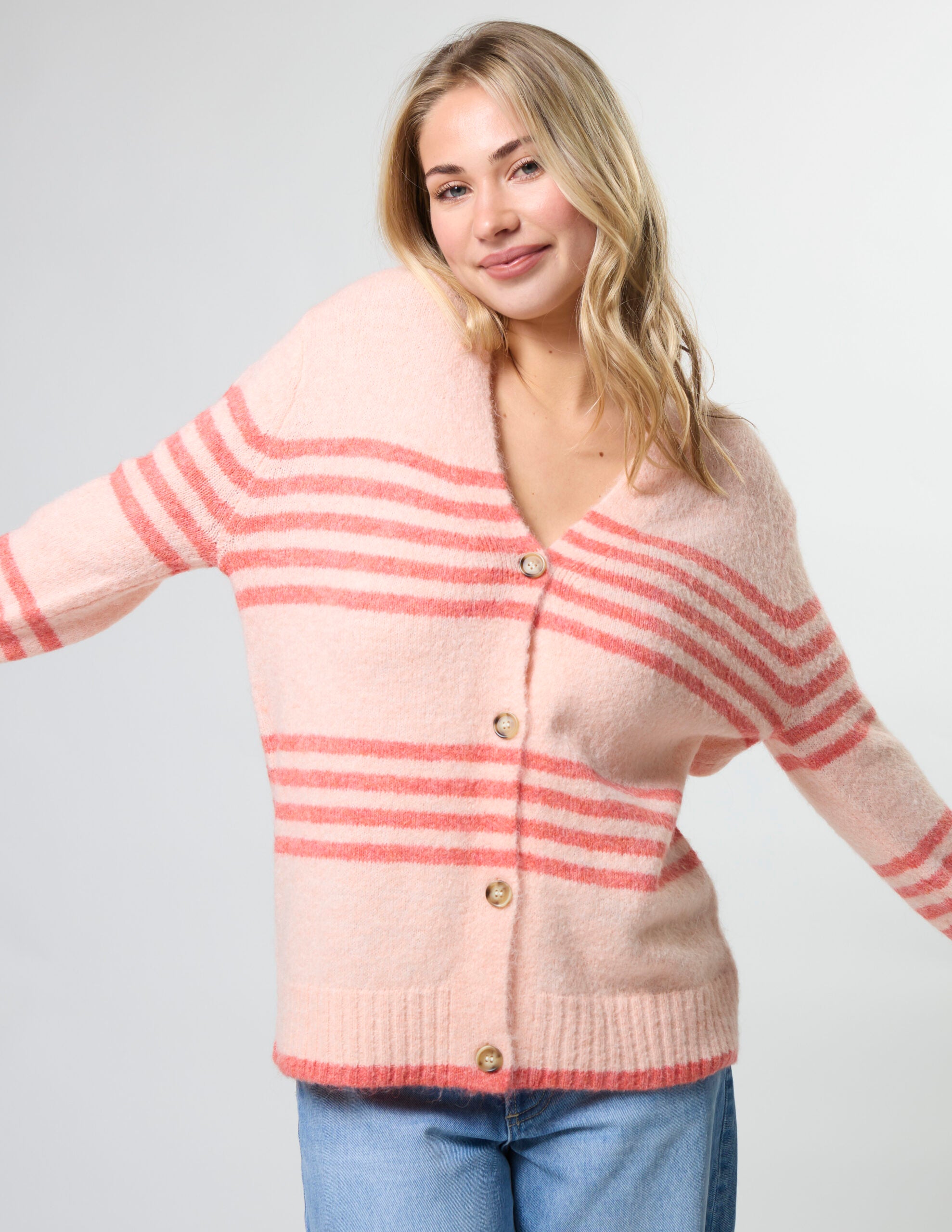 Stripe Cardigan Canyon Rose