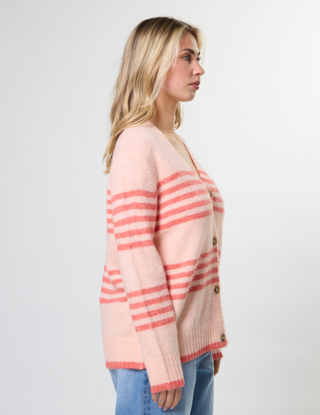 Stripe Cardigan Canyon Rose