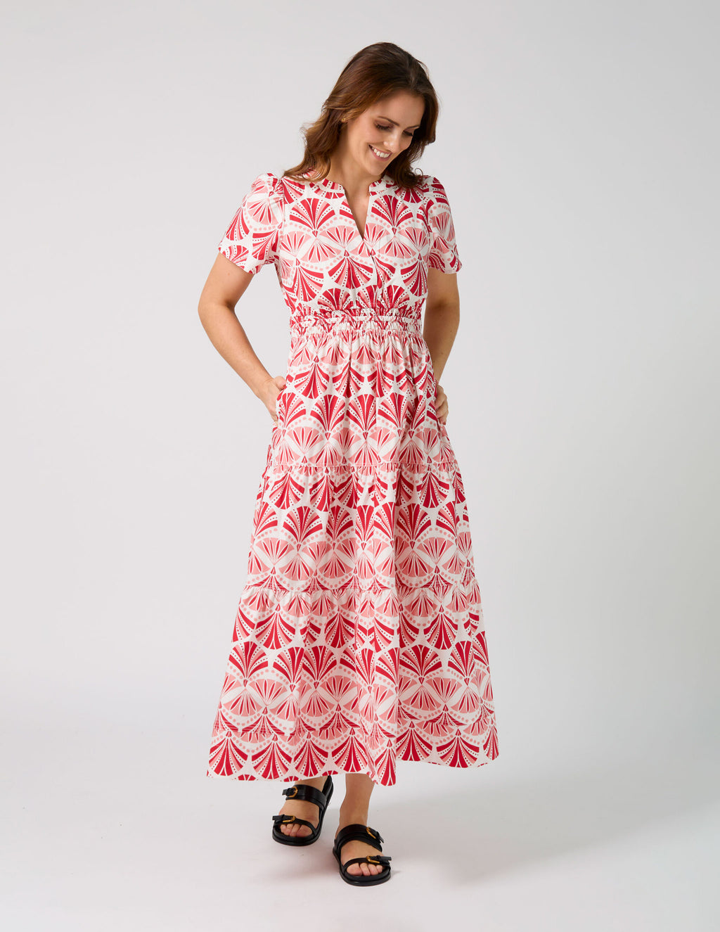 Vittoria Dress Sorbet In Sicily