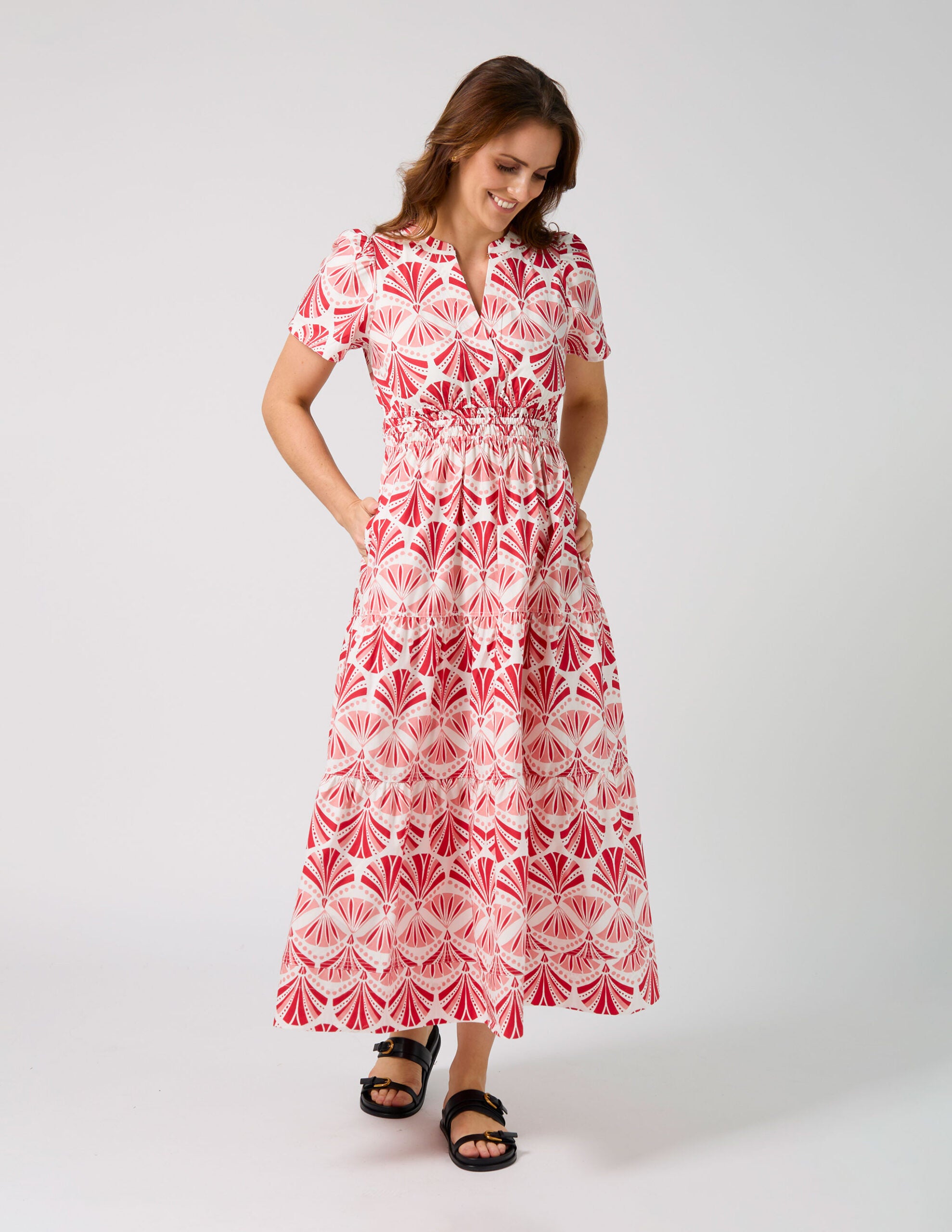 Vittoria Dress Sorbet In Sicily