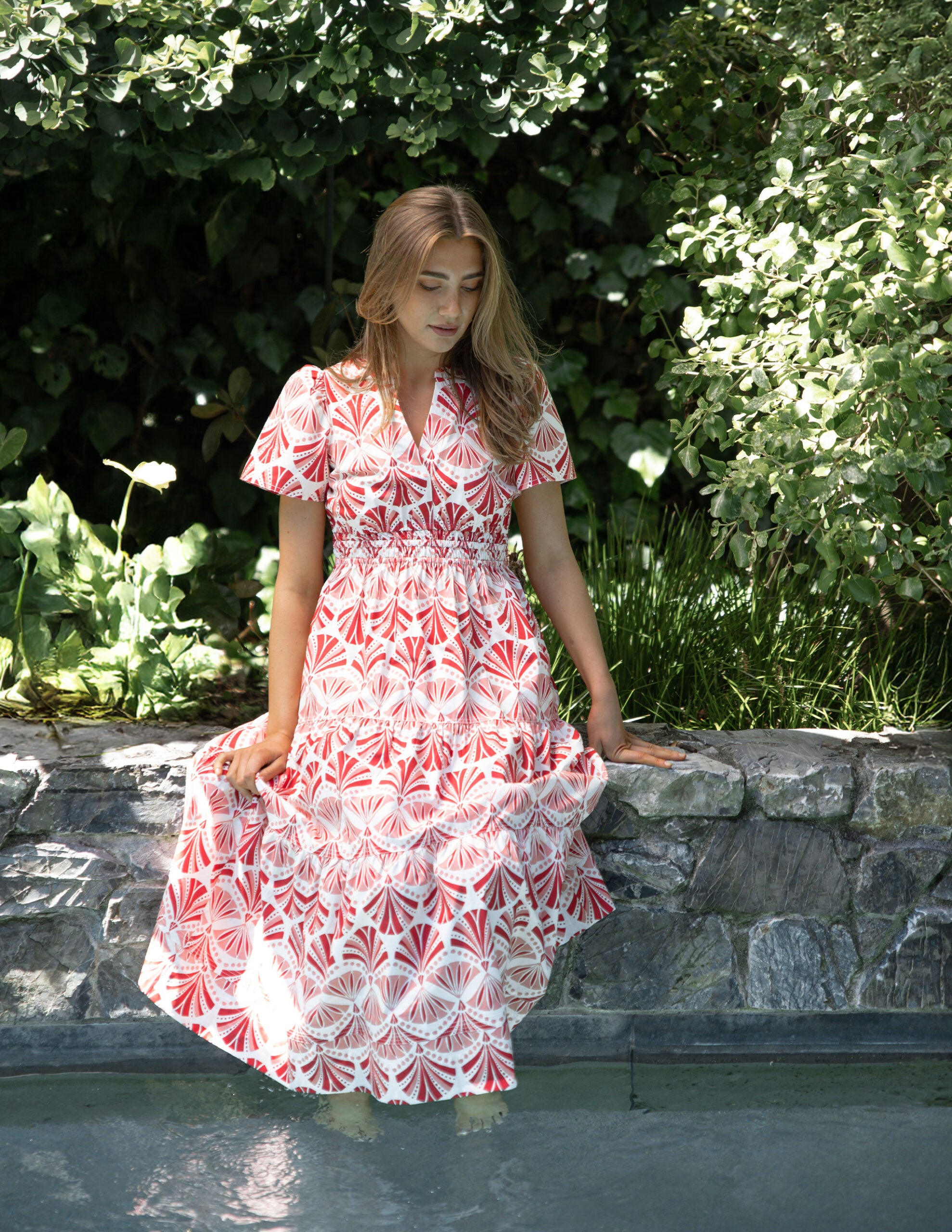 Vittoria Dress Sorbet In Sicily