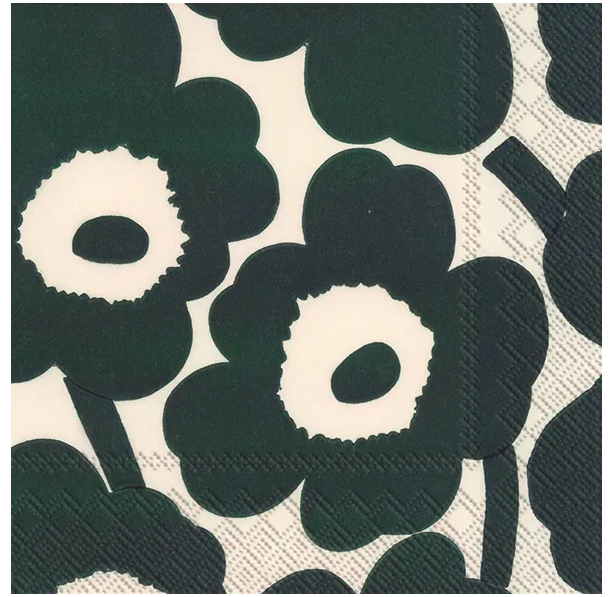 Marimekko Unikko Cream Green Napkin - Grant Bros