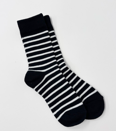 Socks Black With White Stripes - Grant Bros